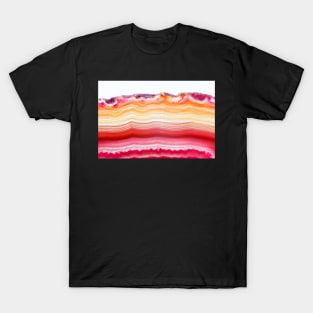 Red and orange agate mineral super macro T-Shirt